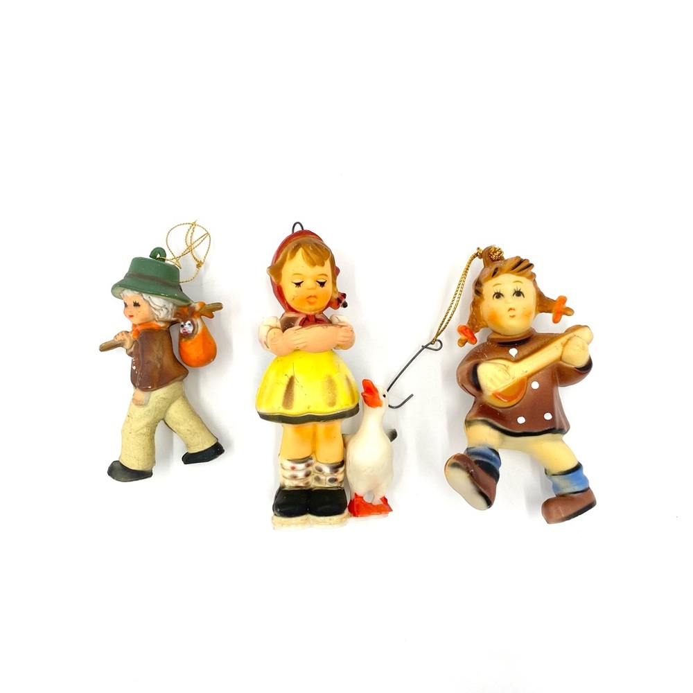 3 Vintage Christmas Tree Ornaments, Christmas Decoration Holiday Decor.
